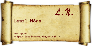 Leszl Nóra névjegykártya